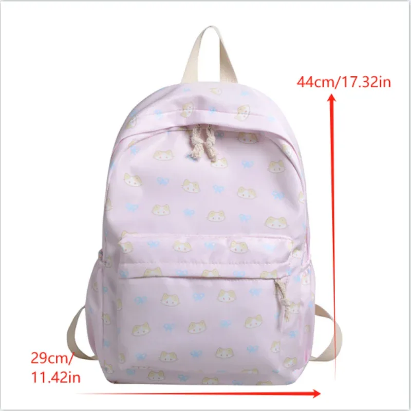 sac à dos imprimé chat de dessin animé mignon, cartable d'étudiant de grande capacité, sac girly délicat et tendance, sacs de voyage portables cadeaux