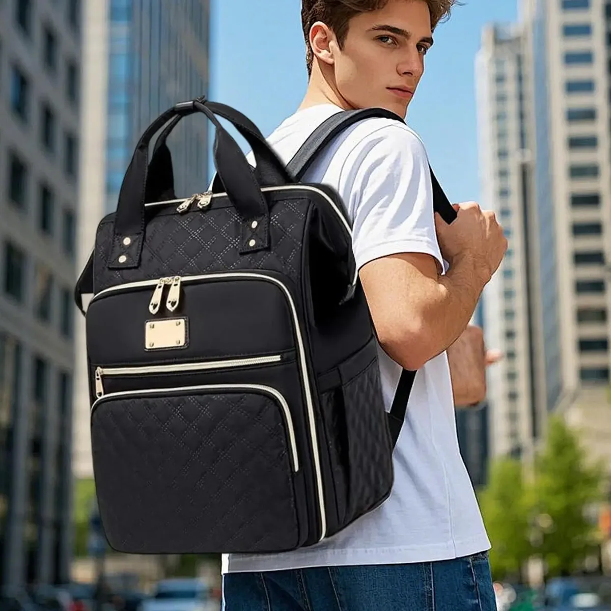 sac à dos pour le déjeuner, sac de rangement quotidien pour étudiants, sac fourre-tout de travail, boîte à lunch, pour l'école, le bureau, les pique-niques, les voyages, les vacances, les sorties, la randonnée