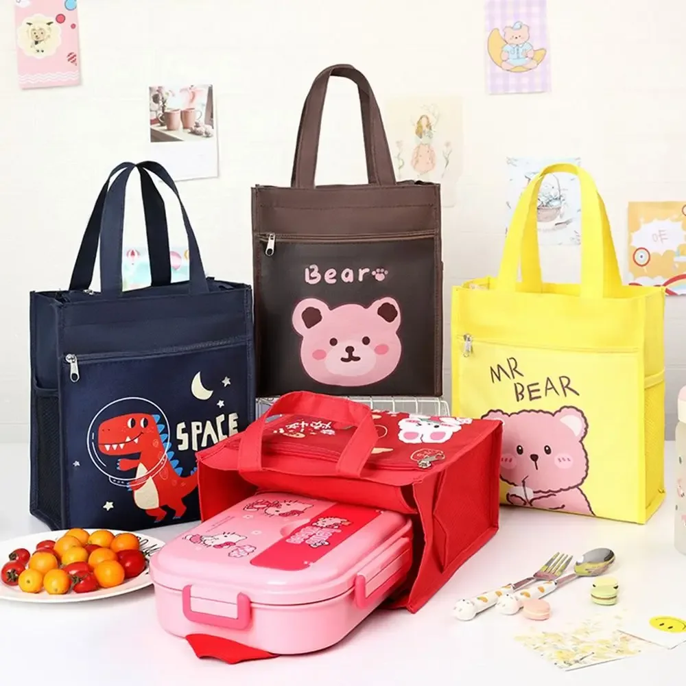 1 pièces organisateur de petit déjeuner sac thermique isolé sac de rangement sac à déjeuner mignon pique-nique voyage dessin animé refroidisseur boîte chaude enfant étudiant