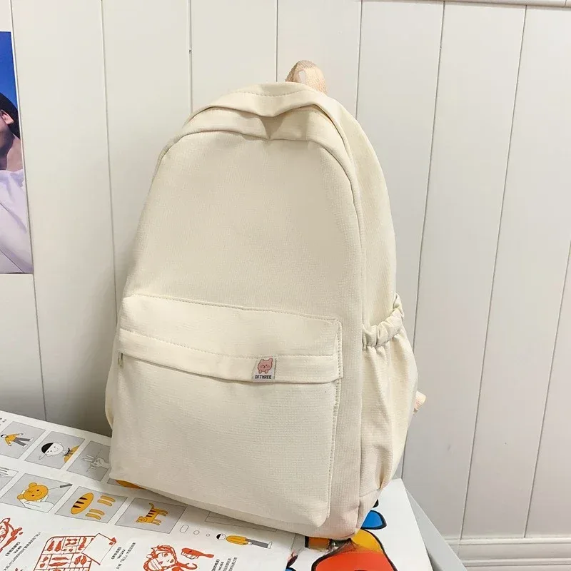 sac à dos de couleur unie pour adolescentes, nouveau sac à dos imperméable en nylon pour femmes, sac de voyage, cartable mochila