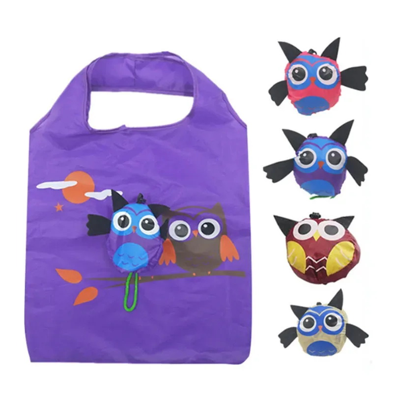 sac à provisions pliable en forme de l, théâtre d'animaux mignon, fourre-tout réutilisable, sac à main portable, sac de voyage lancé, sacs de rangement pliants, organisateur