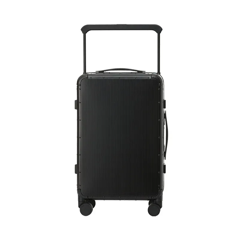 nouvelle valise de voyage à roulettes en alliage magnésium-aluminium avec poignée large, 20 pouces, valise de cabine pour affaires, bagage à main.