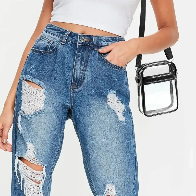 sac à bandoulière transparent pour femme, approuvé pour les stades, sac à main transparent en pvc pour concert, sac à bandoulière simple avec poche avant, sac à main décontracté