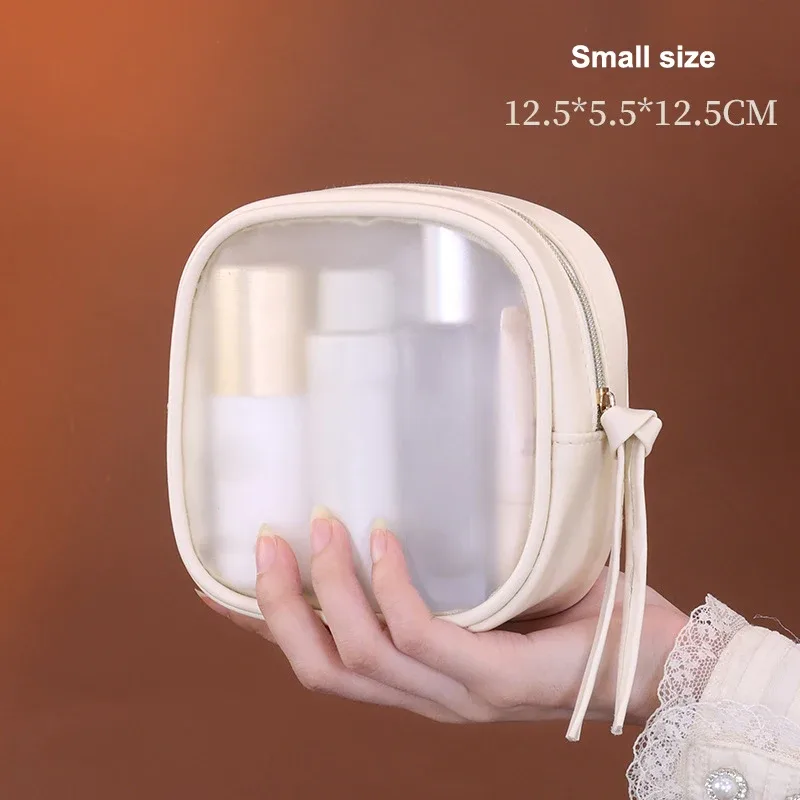 sac de rangement de cosmétiques de grande capacité, sac de maquillage multifonctionnel semi-transparent, trousse de toilette de voyage d'affaires, 1 pièce