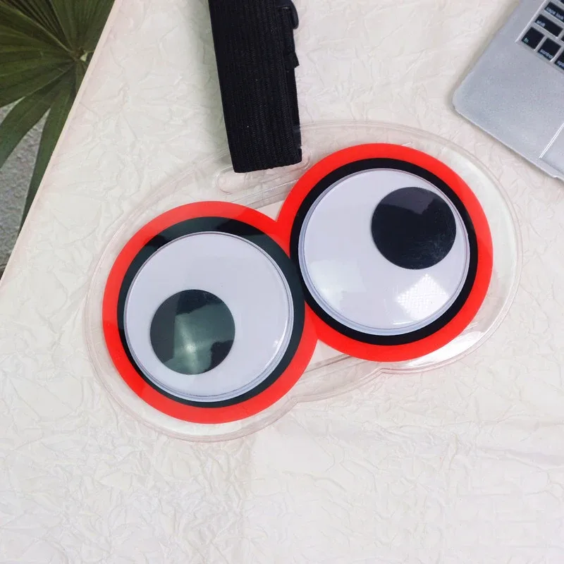 étiquettes de bagages à motifs d'yeux mignons, étiquettes de bagages amusantes avec identification nominative, accessoires de voyage transparents et imperméables