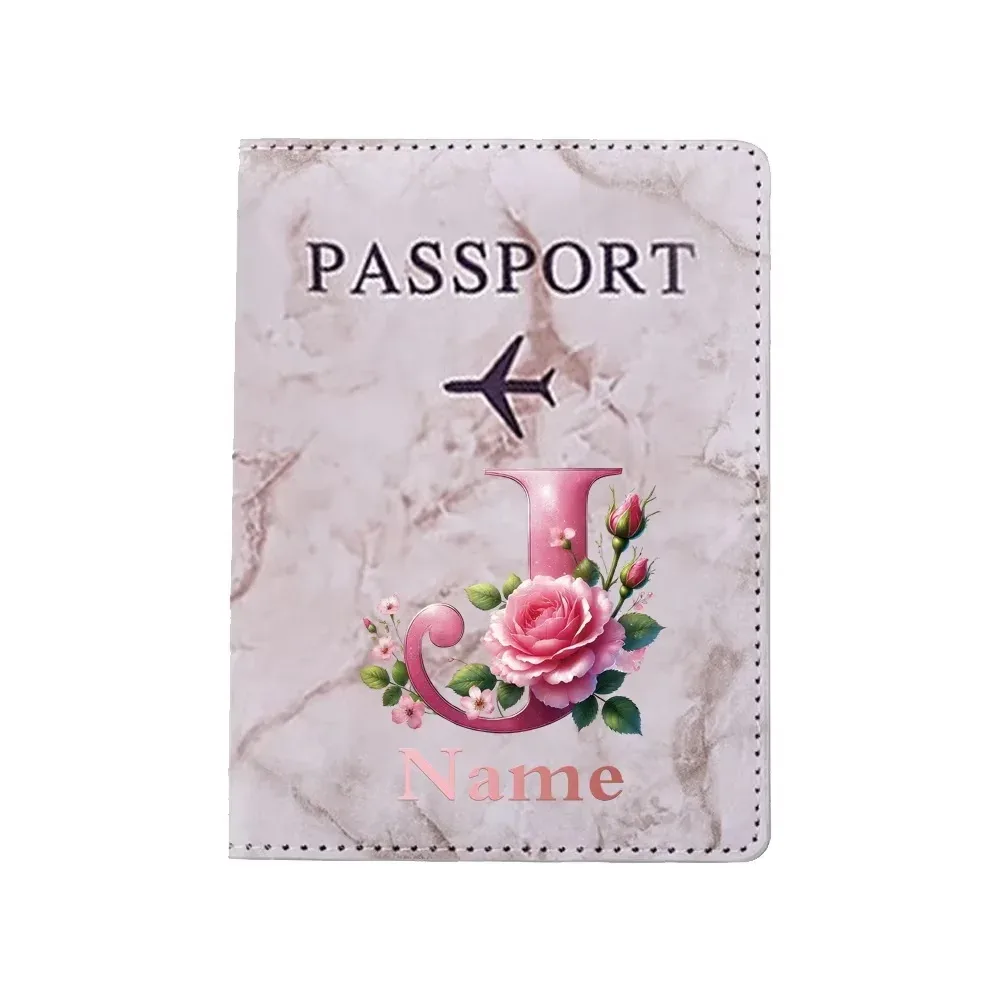 porte-passeport personnalisé avec lettres florales, nom personnalisé, pratique pour les voyages, les affaires, les mariages, cadeau