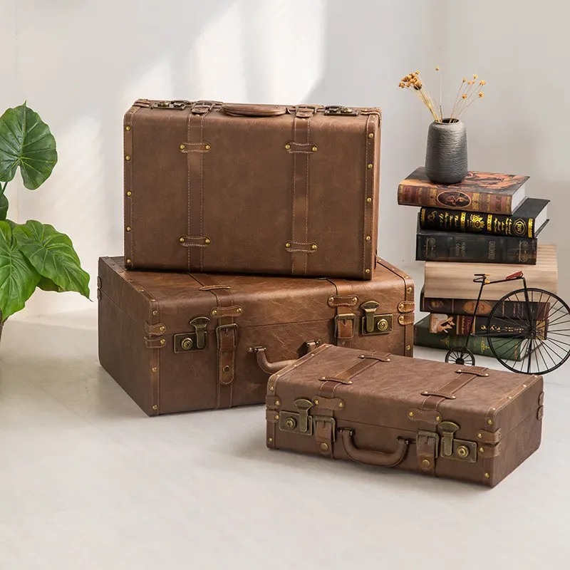 valise vintage de style rétro européen, petite valise de voyage, accessoire de photographie portable, sac à main, bagage classique