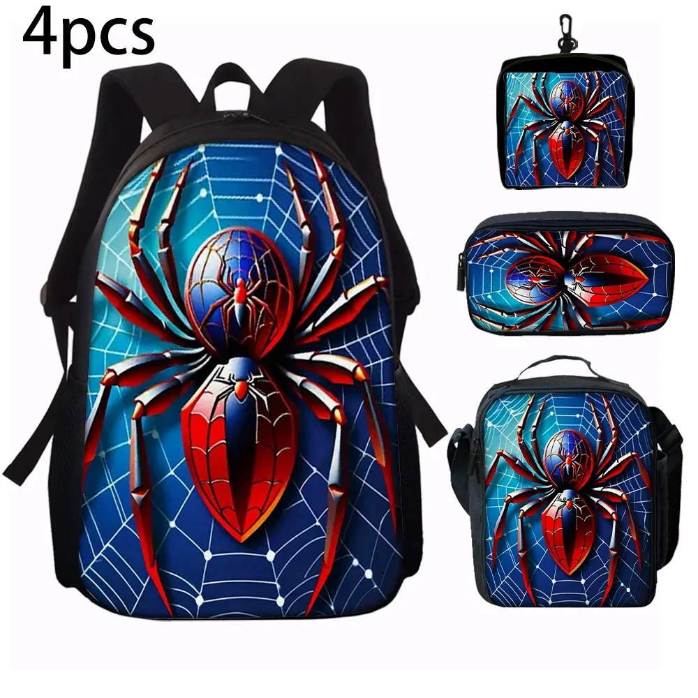 sac dos polyester arachnide rouge bleu noire enfant école couverture souple polyester doublure capacité inférieure vingt litres