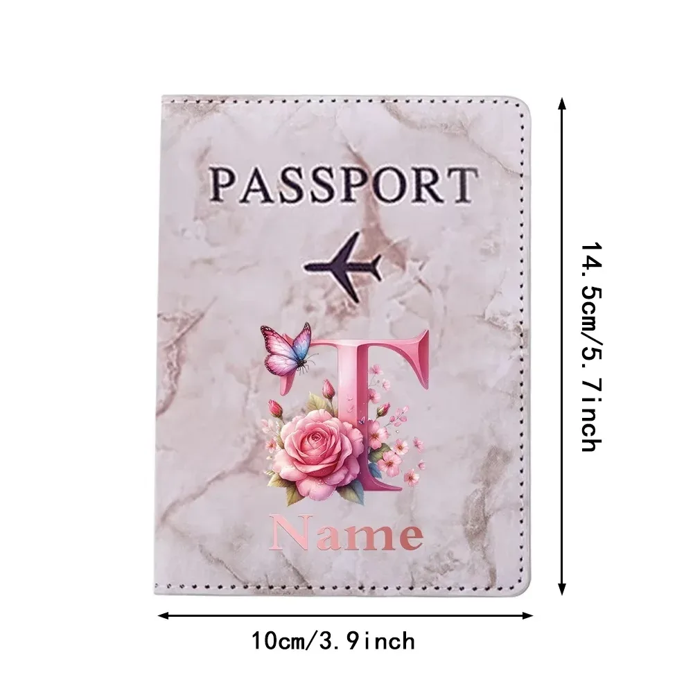 porte-passeport personnalisé avec lettres florales, nom personnalisé, pratique pour les voyages, les affaires, les mariages, cadeau