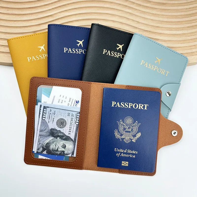 nouvel étui de passeport en cuir pu, porte-documents de voyage pour femmes et hommes
