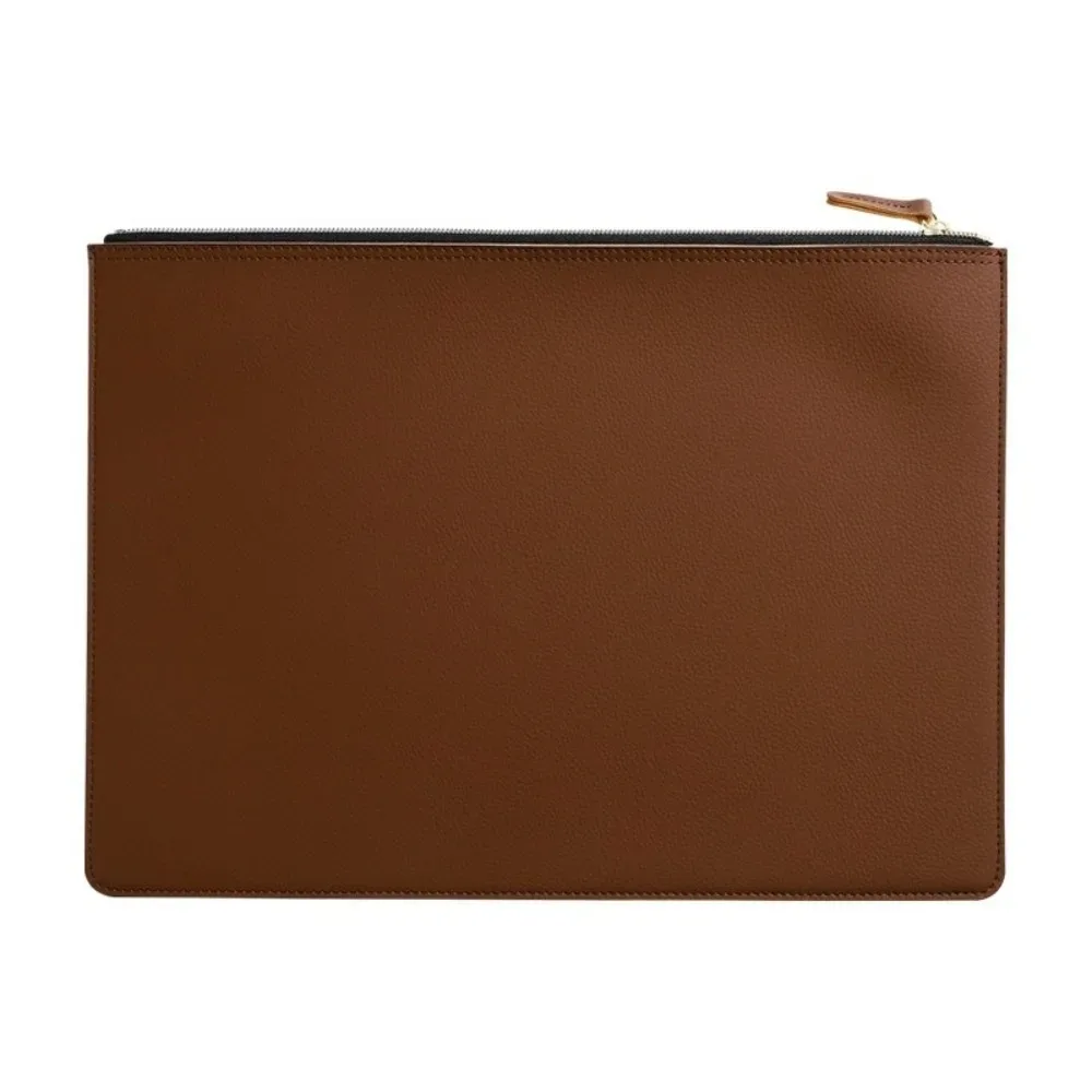 porte-documents a4 en cuir pu tendance, sac à fermeture éclair, sac à documents imperméable, plusieurs couleurs, grande capacité, sac d'information pour conférence