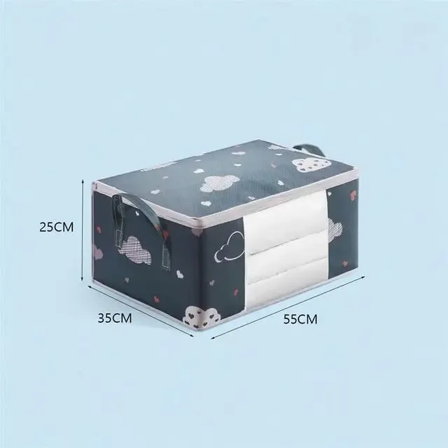 sac de rangement pour vêtements de grande capacité, évalué avec poignée renforcée, adapté aux couvertures, literie pliable avec fermeture éclair robuste