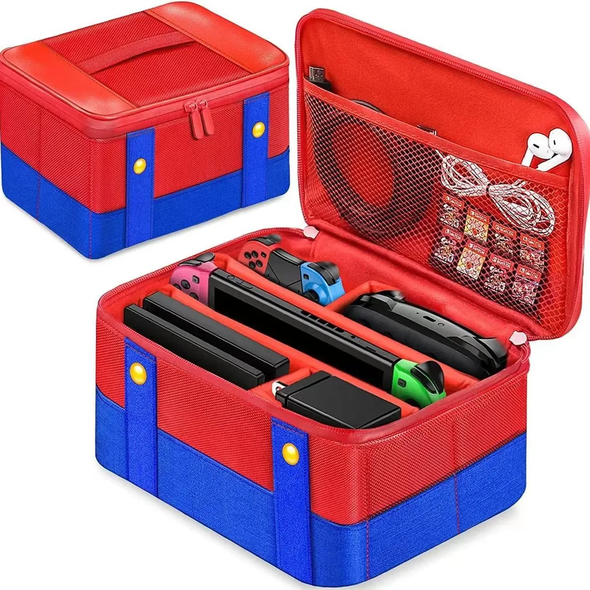pour ns2 étui de transport de style mario pour switch 2 – sac de voyage ns2 avec poches de rangement pour filles et garçons