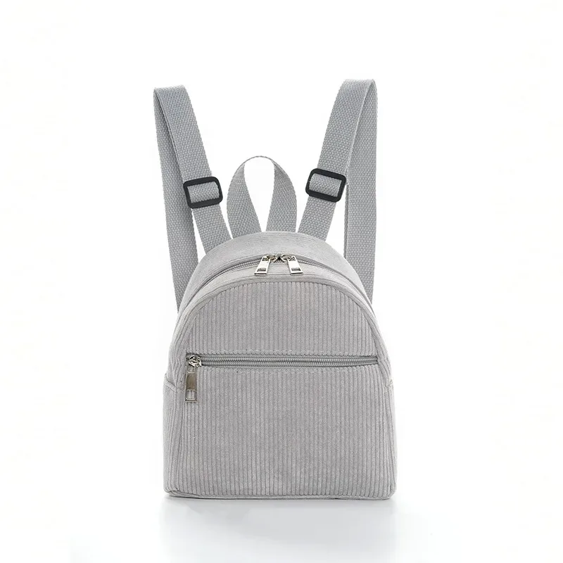 sac à dos en velours côtelé avec nom brodé personnalisé, solide, multicolore, simple, décontracté, léger, parfait pour les déplacements quotidiens, voyage essentia