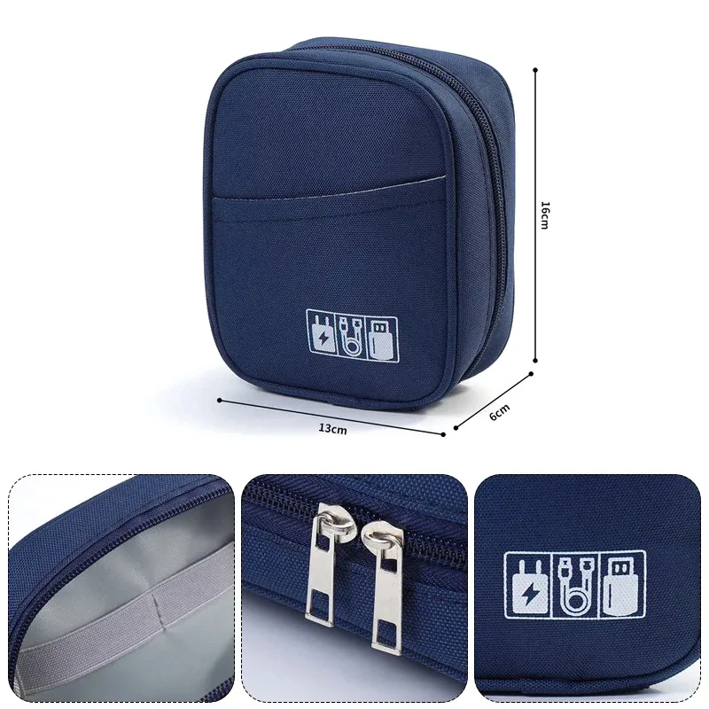 sac de rangement étanche pour câble de données de voyage, étui pour écouteurs, banque d'alimentation usb, accessoires numériques portables, nouveau