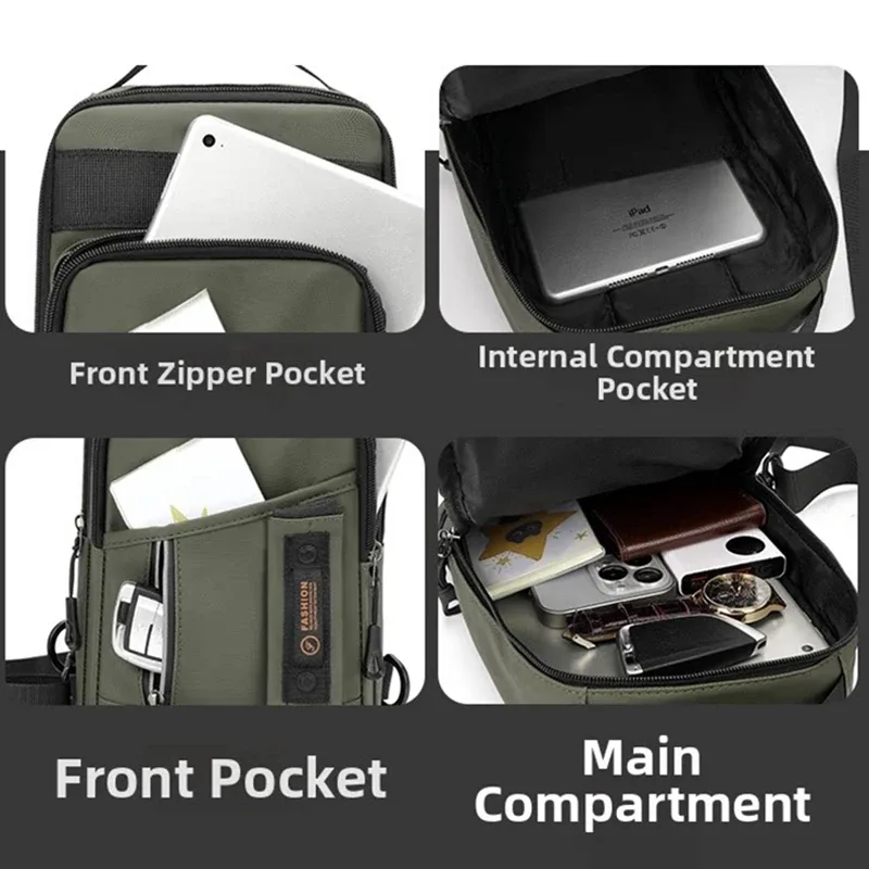 sac de poitrine multifonctionnel pour homme, sac de sport à compartiments multiples, sac bandoulière, sac de randonnée, sac à bandoulière pour homme