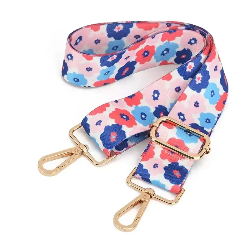 sangle sac nylon multicolore geometrique poignée amovible boucles dorées accessoire voyage femmes épaule adjustabilite