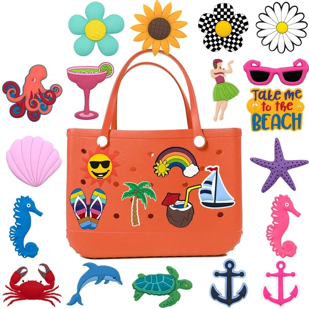 1 pièce Breloques de sac pour femme, style estival, animaux marins, noix de coco, voilier, accessoires pour sac fourre-tout, décorations de sac à main tendance