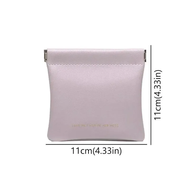mini sac à fermeture automatique en pu, sac de rangement portable pour écouteurs, câbles de charge, portefeuille zéro, pièces de monnaie et rouges à lèvres