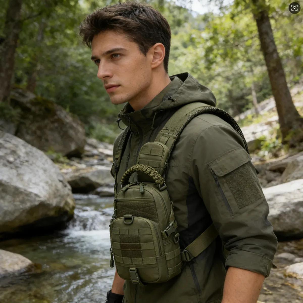 thuram – sac de poitrine de voyage, sac à bandoulière tactique pour hommes, sac à dos militaire en nylon, système molle