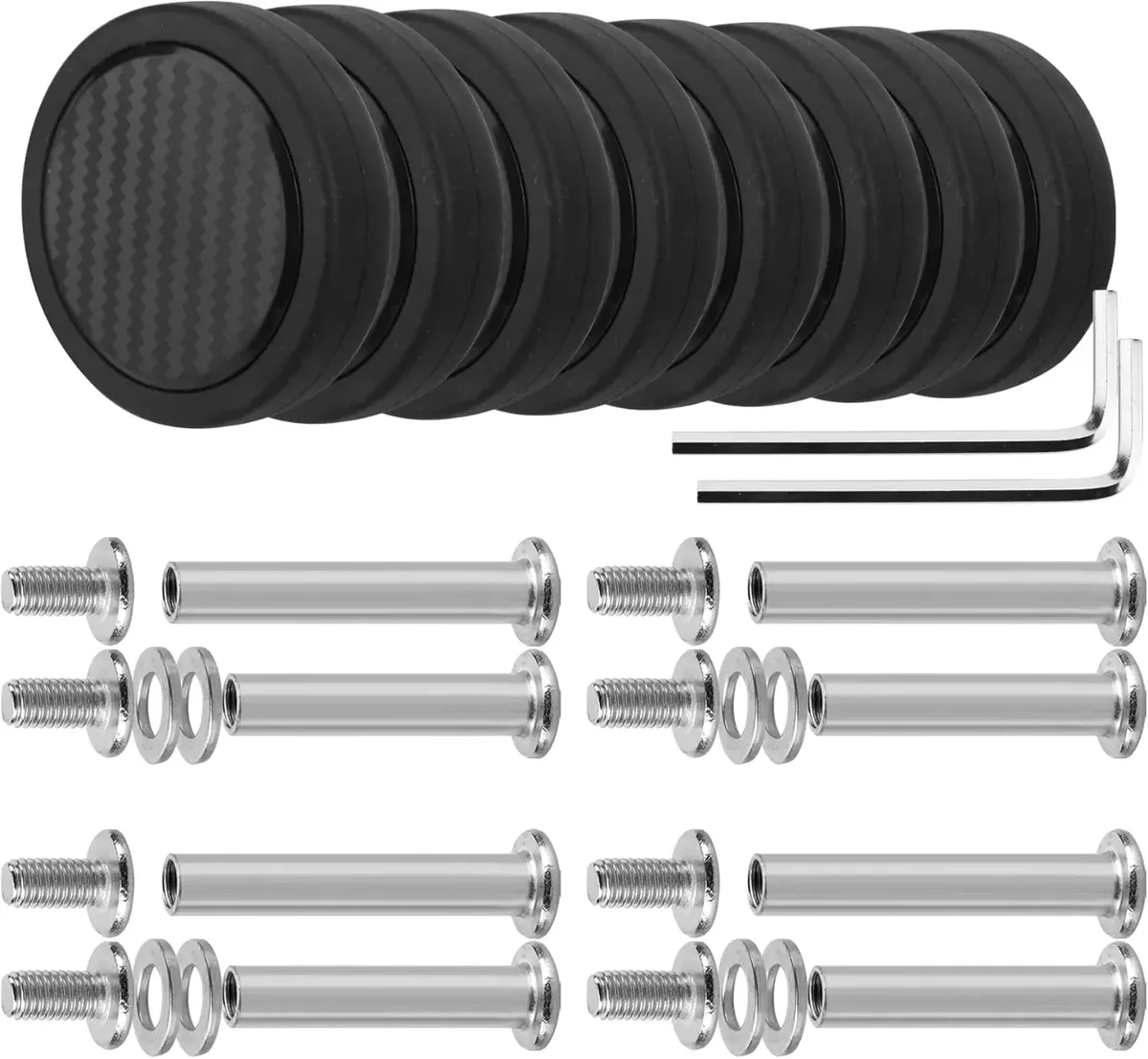 guguluza-roues de boîte de chariot noires, remplacement de roue de valise, roue latérale unique, remplacement de roue de bagage avec vis, 50mm, 4 pièces, 8 pièces