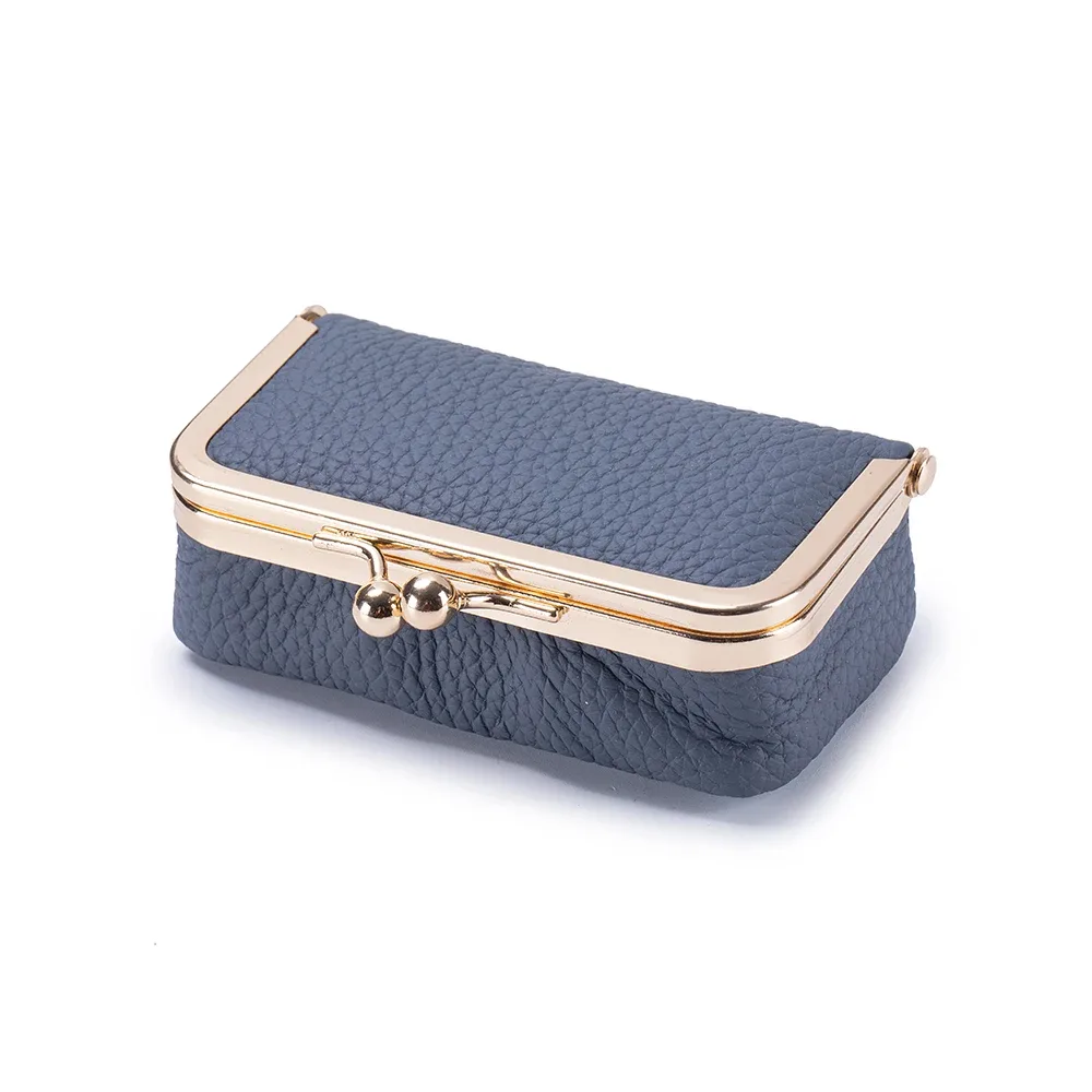 pochette à rouge à lèvres portable avec miroir de maquillage, sac à bijoux en pu exquis, couleur unie, sac cosmétique multifonctionnel pour le rangement