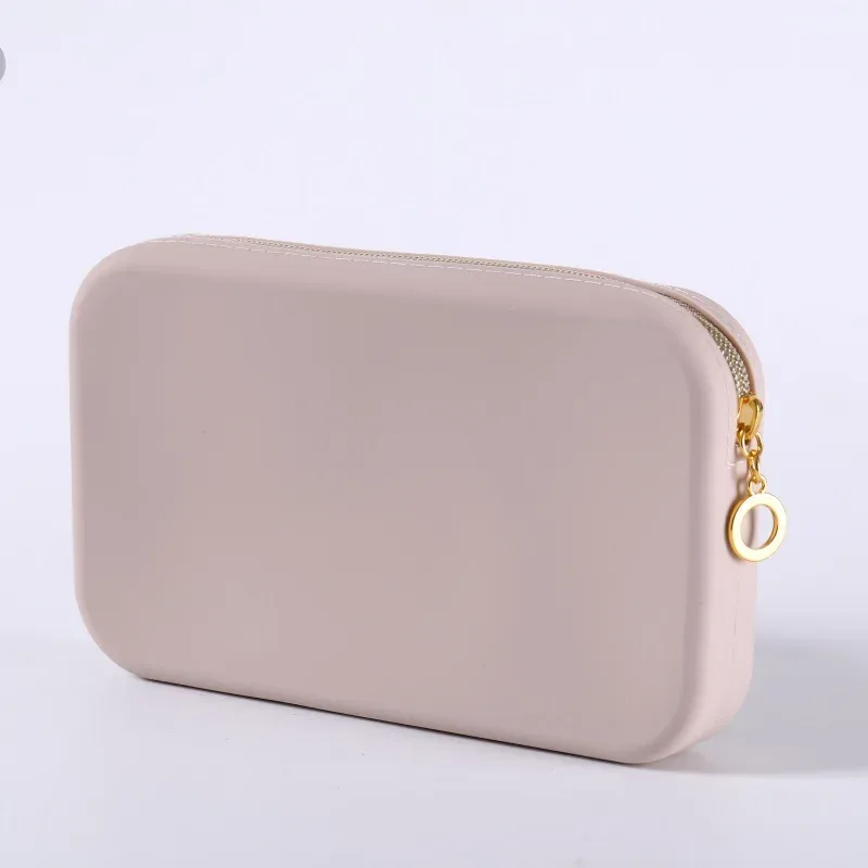 sac de rangement cosmétique carré en silicone, grande capacité, support portable pour pinceaux de maquillage, organisateur de cosmétiques étanche pour voyage