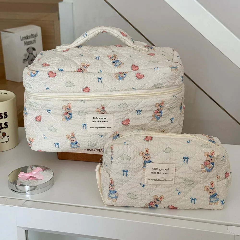 sac à cosmétiques pour femmes, animal de dessin animé mignon, fourre-tout de grande capacité, pochette matelassée, organisateur de voyage, sac à main de rangement de maquillage pour cadeau