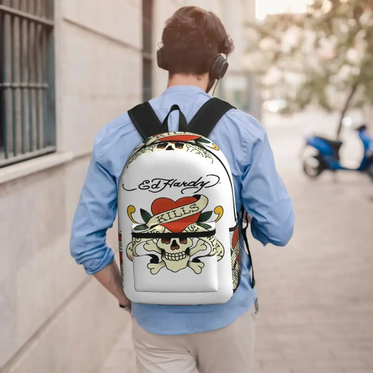 ed hardy love kills slowly sac à dos pour garçons et filles, sac d'école pour enfants, sacs à bandoulière pour ordinateur portable pour hommes et femmes