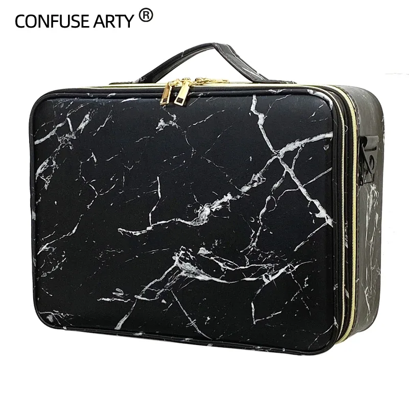 boîte à outils semi-permanente à motif d'ongles, grand multi-distributeur, trousse de maquillage professionnelle, sacs à cosmétiques, nouveauté, 2017