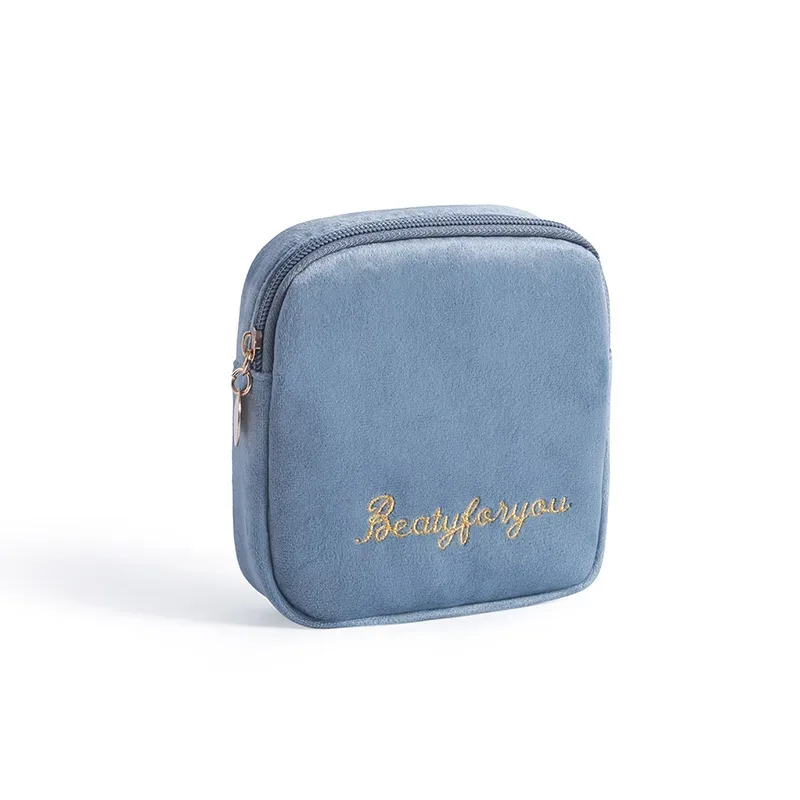 sac de rangement de maquillage en velours doux pour femme, trousse de toilette pour coussinets, trousse de maquillage de voyage gt, trousse de beauté pour évaluateurs