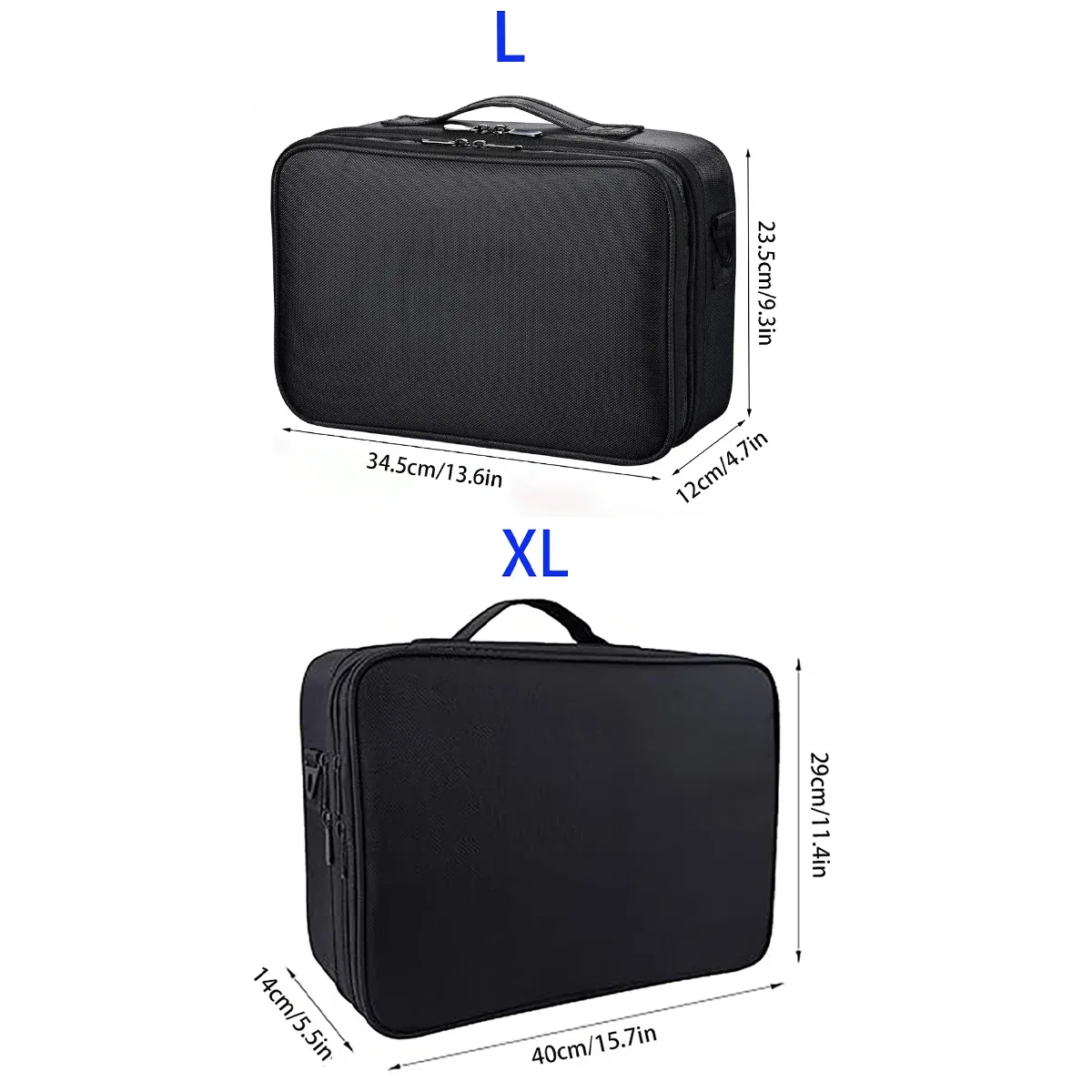 trousse de maquillage de voyage de grande capacité, forêt d'artiste portable avec séparateurs réglables et bandoulière pour articles de toilette et bijoux