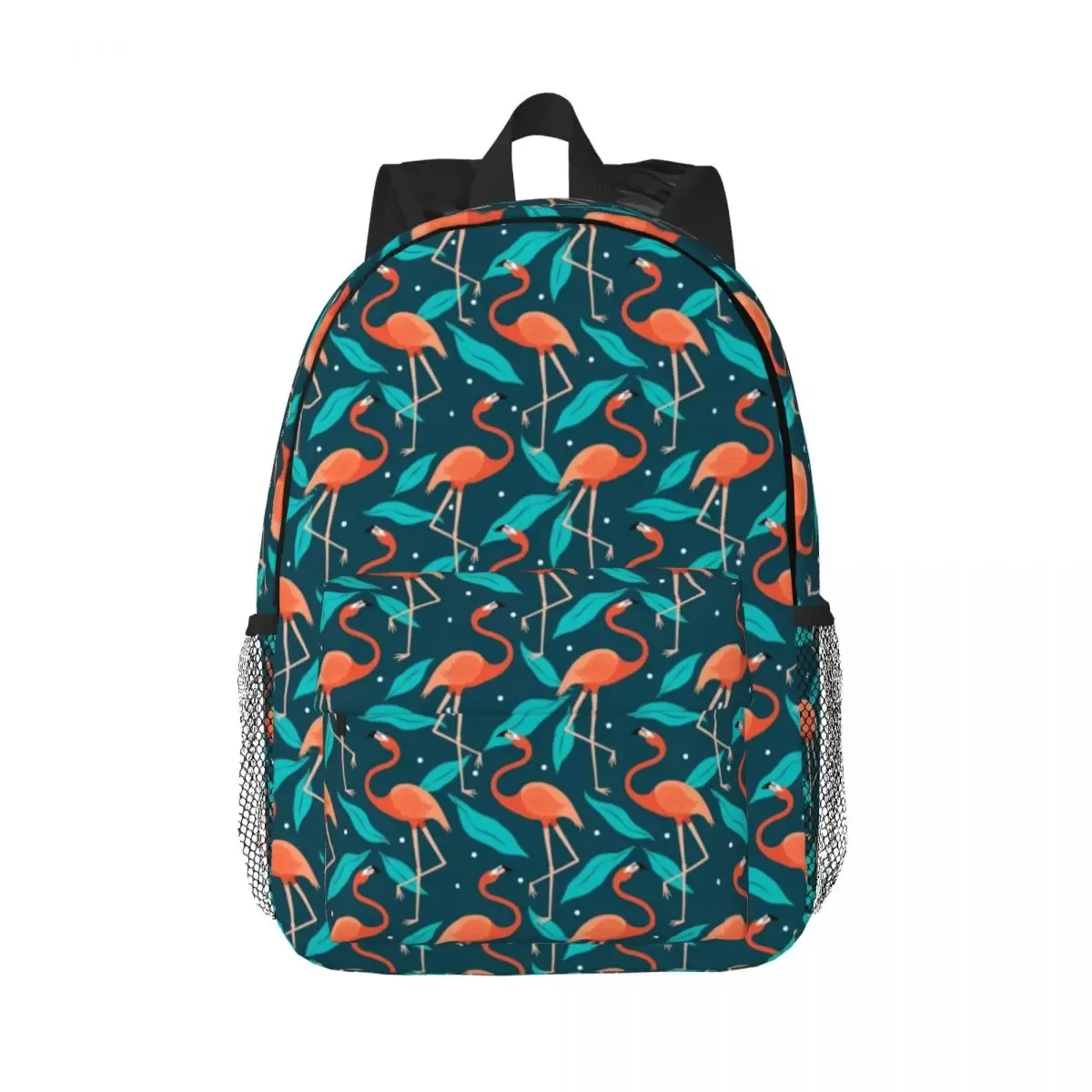 sac à dos à motif sans couture pour femmes et hommes, sac à livres pour étudiants, convient aux sacs pour ordinateur portable 15 pouces, plantes tropicales, flamant rose, oiseau