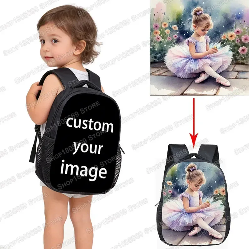 Sacs d'école personnalisés de 12 pouces pour enfants de 2 à 4 ans, garçons et filles, sac à dos de maternelle, sacs pour bébés et tout-petits, sac à dos pour enfants, cadeau