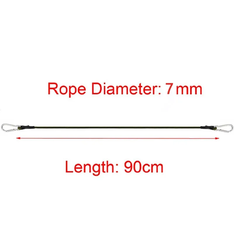 corde élastique robuste et durable pour l'extérieur, 30cm-210cm, sangle de chargement de 7mm d'épaisseur, fixation de sangle de bagage