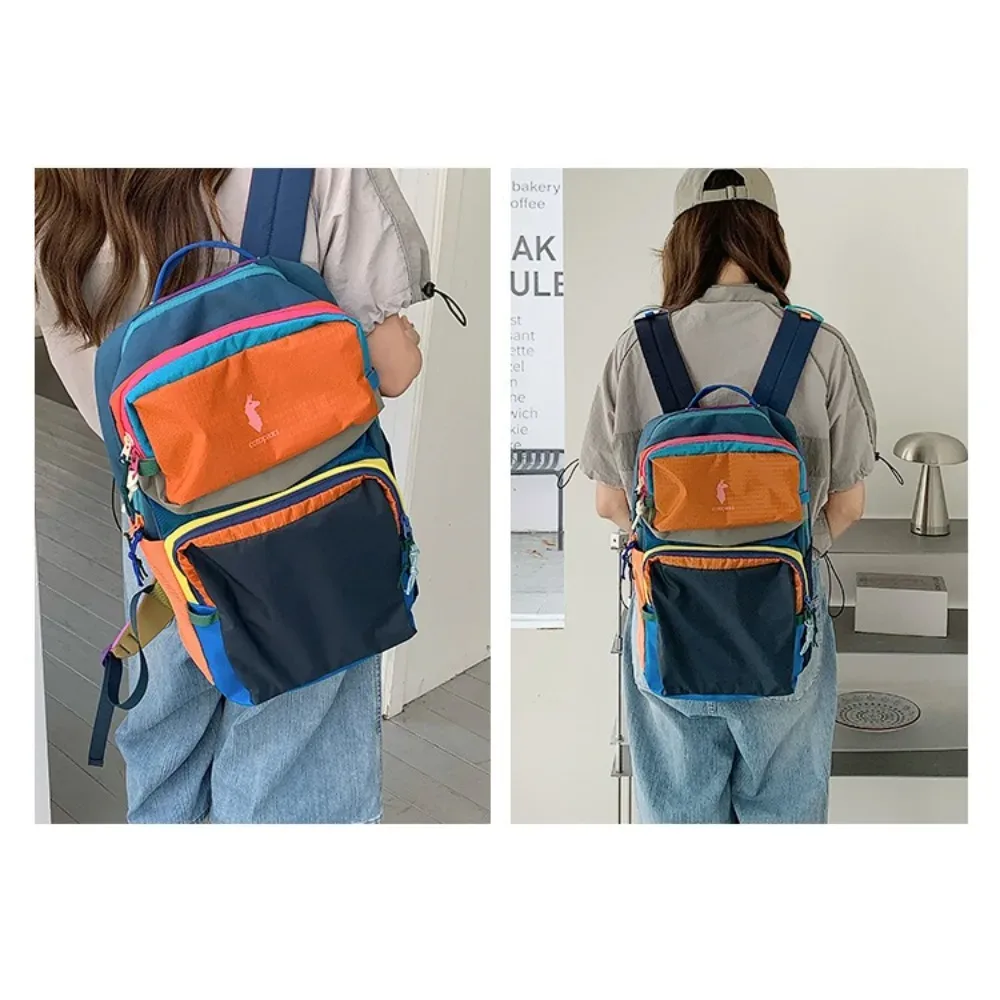 sac à dos tendance unisexe multicolore patchwork 16l, sac de voyage, sac à dos pour étudiants