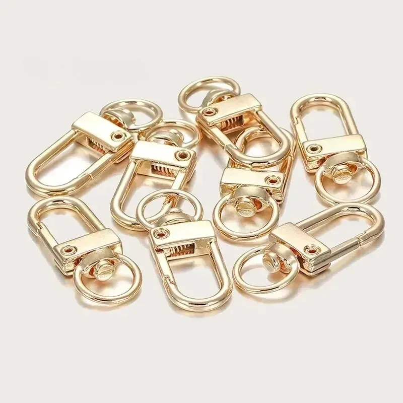 porte-clés à boucle de porte tournante, 5 pièces, bijoux, accessoires de bricolage, or et argent, boucle de sac universelle, accessoires de sac à dos