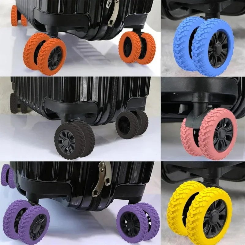 1/20 pièces protège-roues en silicone épaissi, anti-bruit, résistant à l'usure, souple, simple, manchon de protection pour roulettes, accessoire de valise