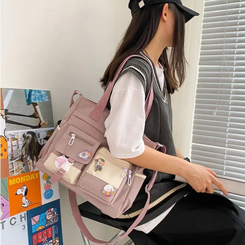 sacs à main en toile imperméable pour femmes, sac à bandoulière en nylon pour dames, sacoche oxford, fourre-tout pour livres, sacoches pour filles