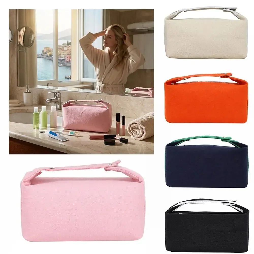sac de rangement cosmétique de luxe grande capacité, trousse de toilette portable en toile, pochette de maquillage à main pour voyage