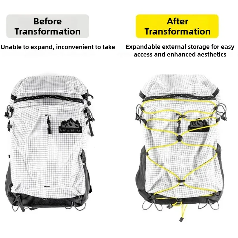 sangle d'extension élastique réglable diy avec boucle de sac à dos et attache externe pour sacs de randonnée, d'alpinisme et de camping en extérieur