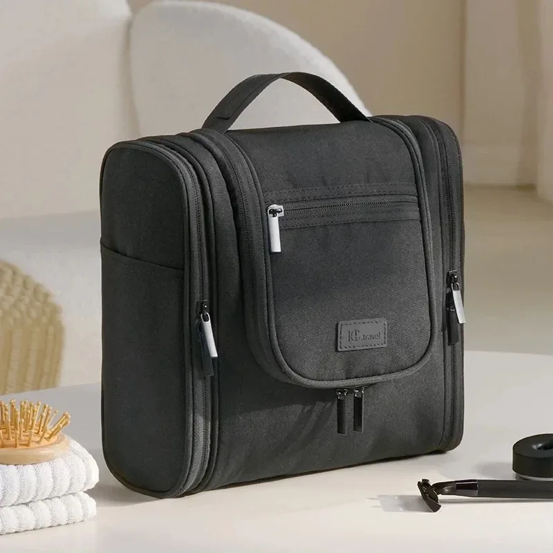 grande trousse de toilette suspendue multi-poches avec crochet, organiseur de maquillage élégant pour femmes et hommes, trousse de toilette de voyage, cadeau de noël
