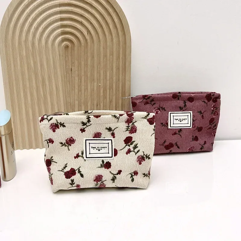nouveau petit sac à cosmétiques pour femmes, portable à motif floral, petit sac de rangement pour serviettes hygiéniques, étui pour pièces de monnaie et clés, pochette pour cartes portables