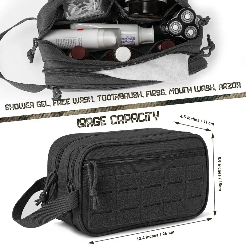 trousse de toilette pour homme, trousse de rasage pour homme, sac de douche de voyage, sac à dos à la taille, pocommuniste molle, petit kit dopp, sac à ceinture