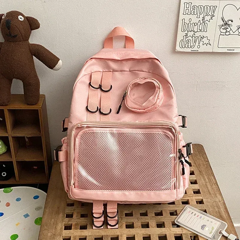 sac d'école style collage pour adolescente itabag kawaii sac à dos transparent amour coeur jk sac à dos femmes nouveau 2026 pochette d'ordinateur