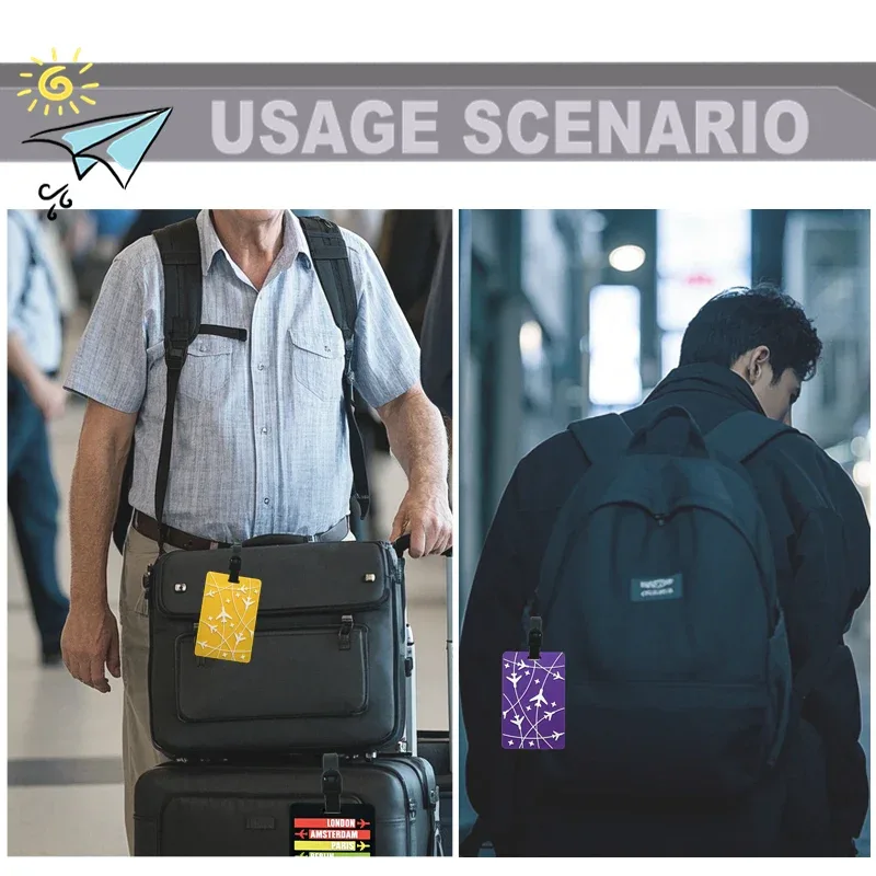 nouvelle étiquette de bagage en pvc en forme d'avion, porte-nom et d'identification, accessoires de voyage