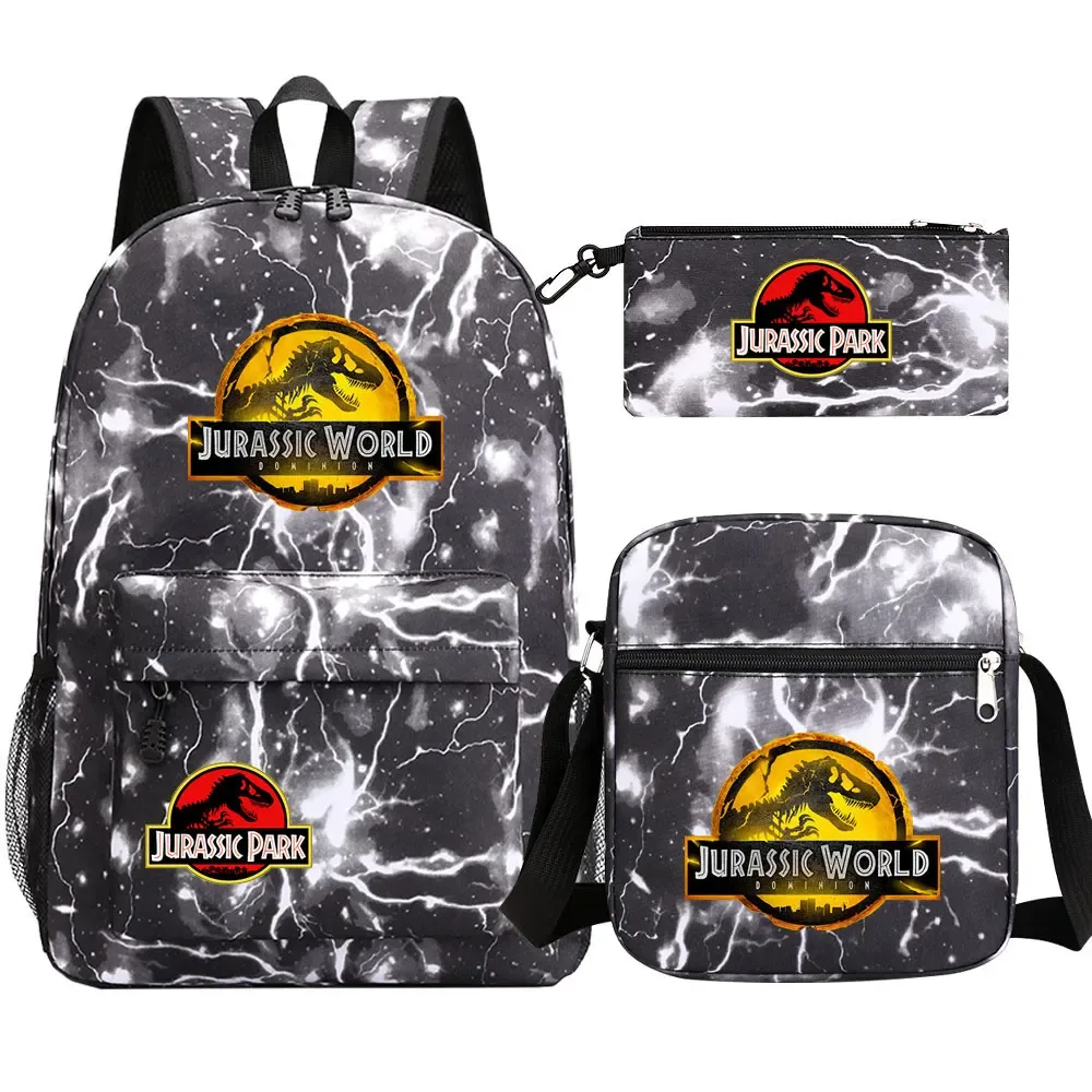 dinosaur jurassic world park 3 pièces garçons filles enfants retour à l'école livre sacs, sac à dos étudiant, sac à bandoulière trousse à crayons