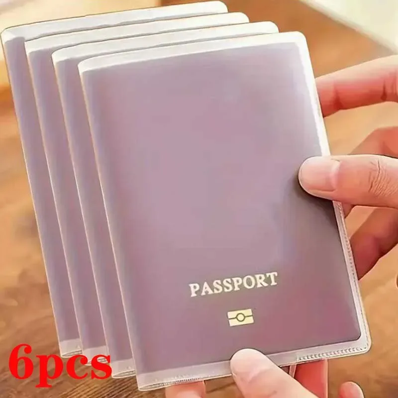 protège documents pvc transparent rose vert simple pratique voyage affaires identité cartes passports lots six pièces