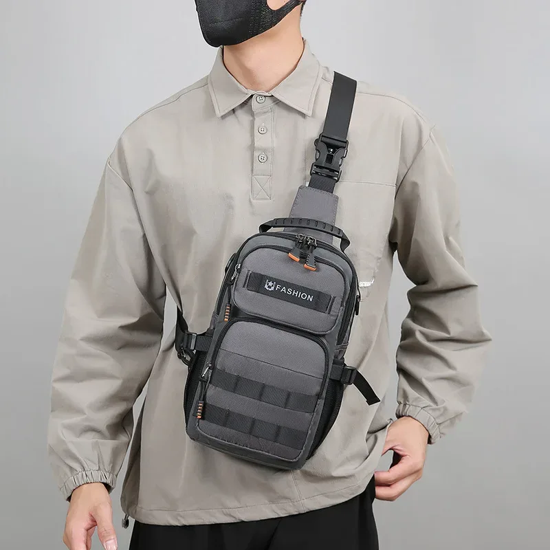 sac dos oxford université polyester rubans hip hop gris kaki noir bleu compact trapze forme pratique usage journalier