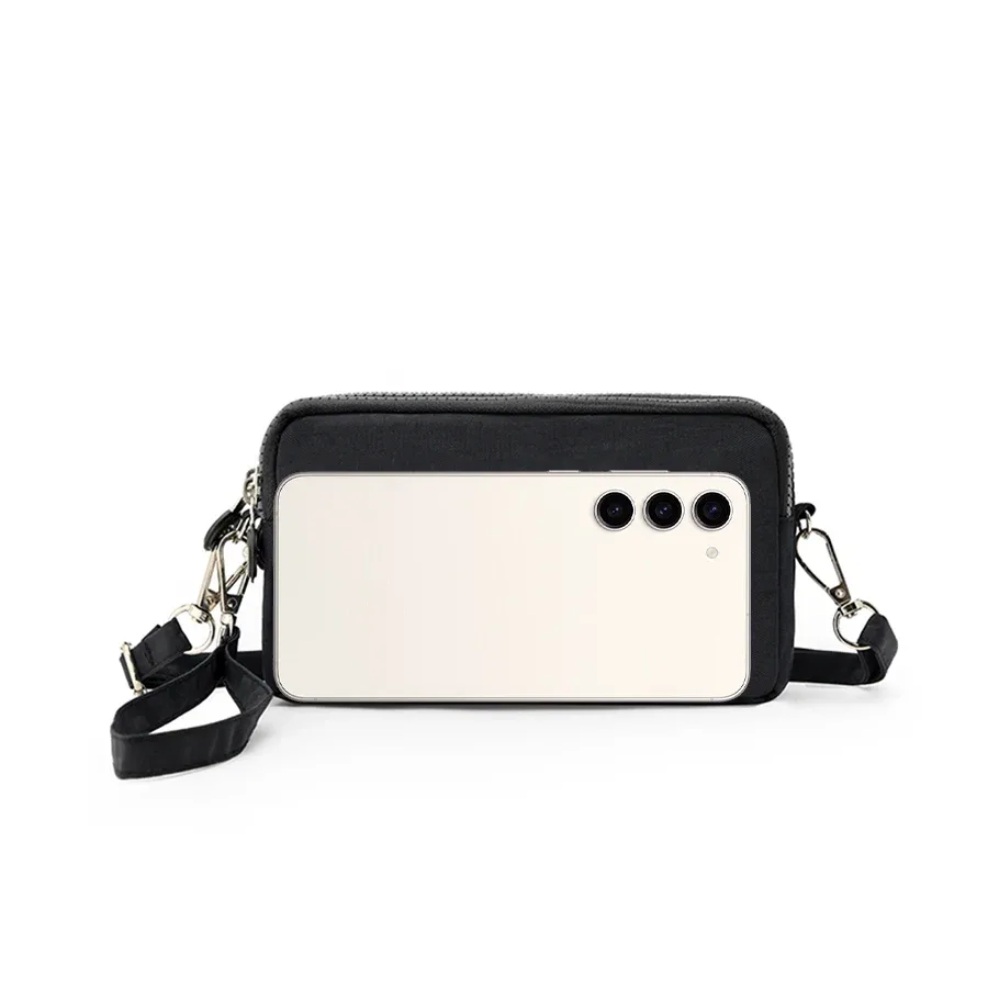 sac à bandoulière de grande capacité pour femmes, sac à bandoulière simple avec trois fermetures éclair pour téléphone et sac de rangement à changement ample